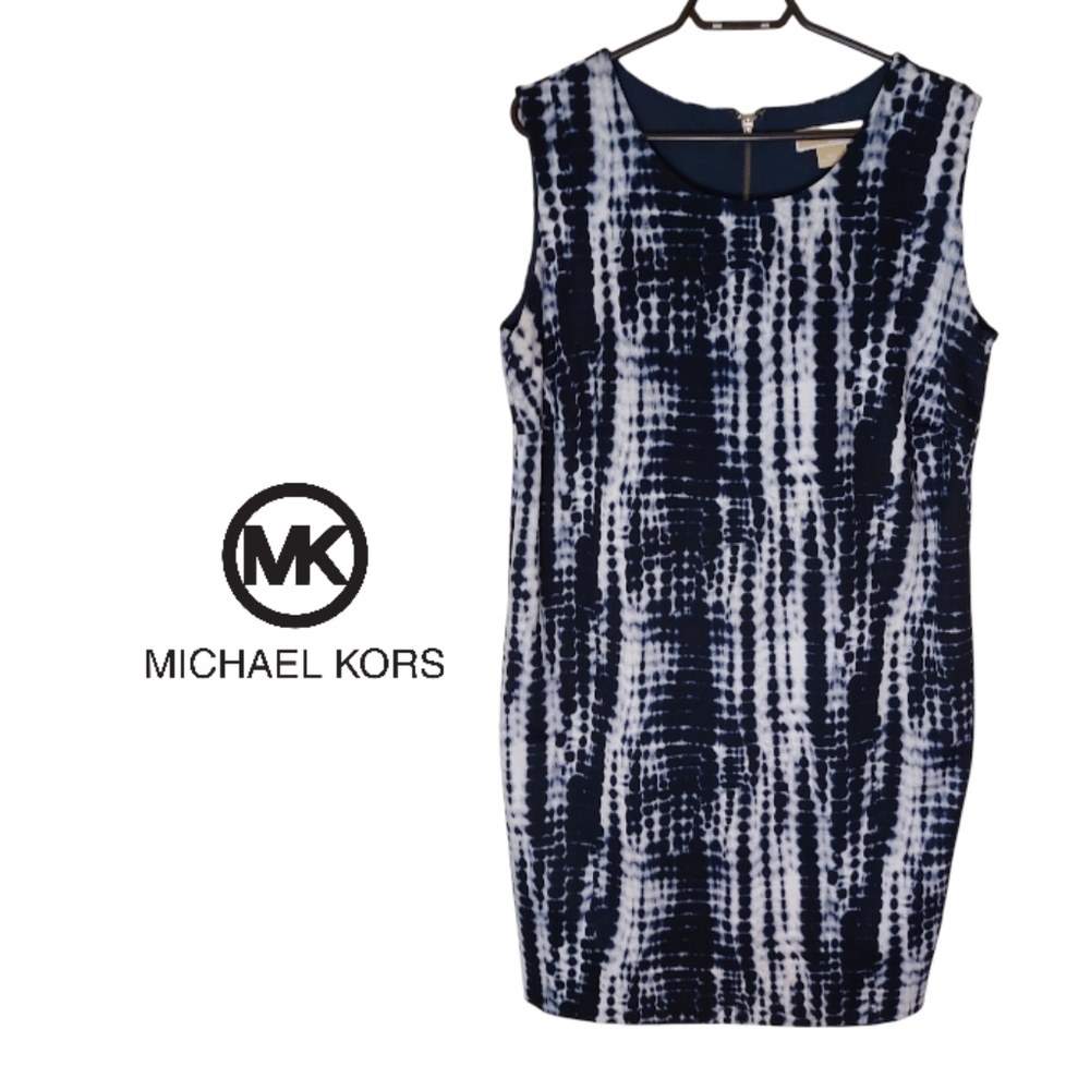 MICHAEL Michael Kors Navy and White Midi Dress